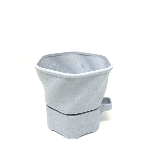 Marble Style Self-Watering Planter with Spiral Design - Indoor/Outdoor Planter Pot for Succulents, Flowers, or Herbs - Decorate Home or Office