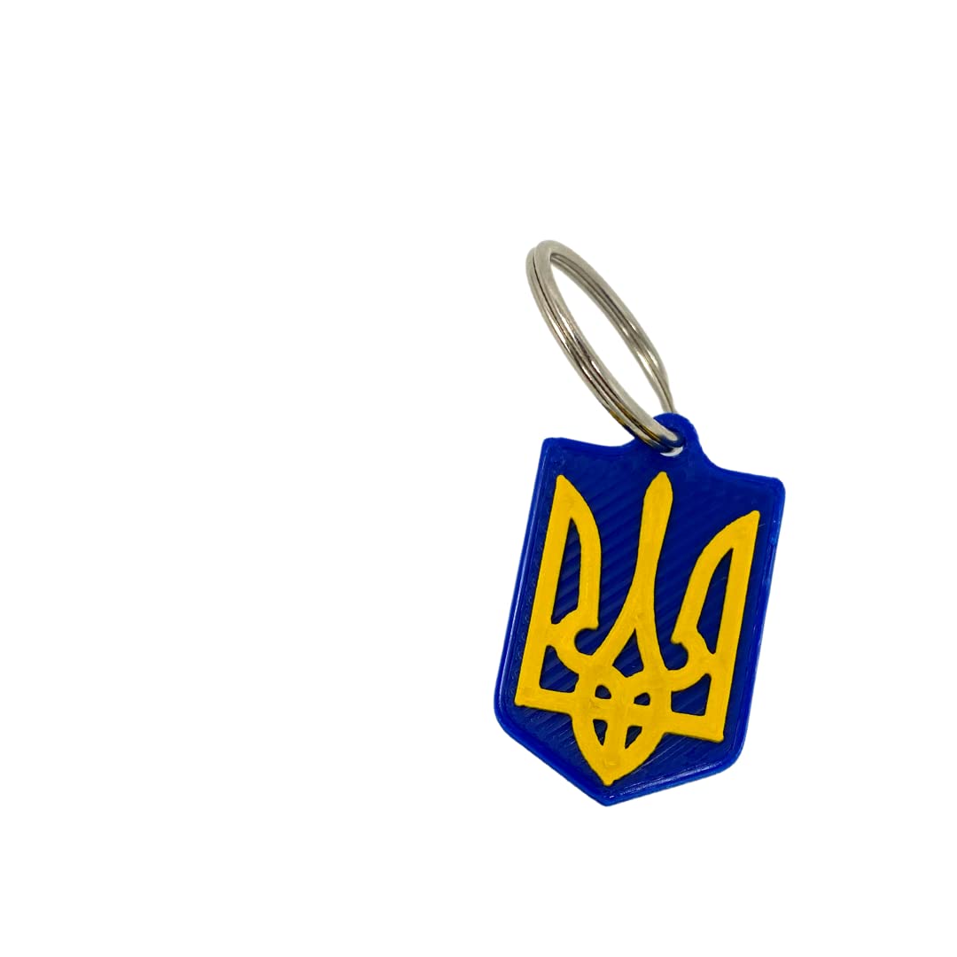 Ukraine Trident Coat of Arms Keychain 2-Pack - Show your Support for Ukraine - Hard Plastic Decorative Keychain