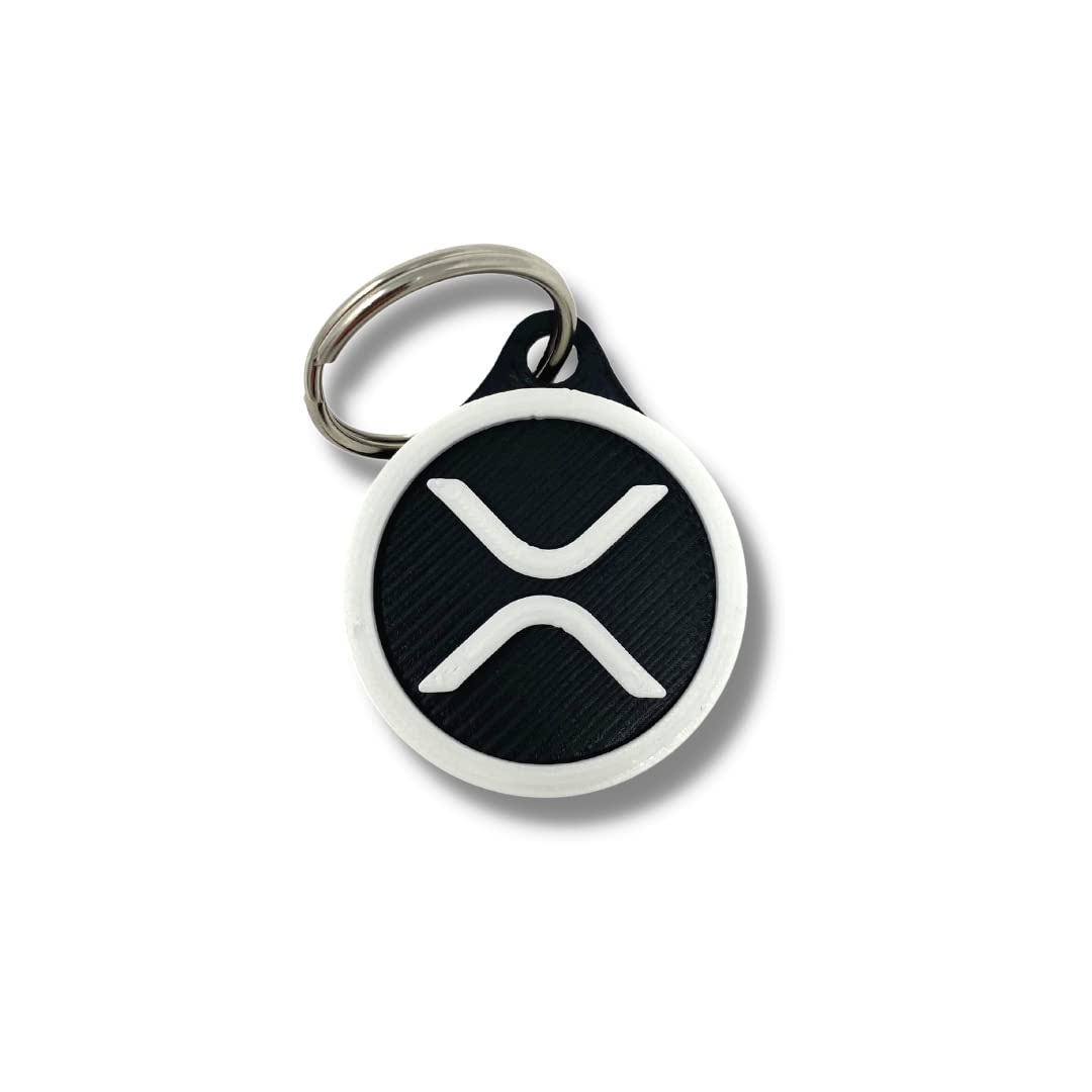 Ripple XRP Keychain Cryptocurrency Logo - Black & White - Perfect for Cryptocurrency XRP token Fans! Made in the USA!