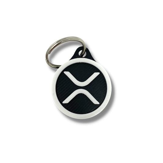 Ripple XRP Keychain Cryptocurrency Logo - Black & White - Perfect for Cryptocurrency XRP token Fans! Made in the USA!
