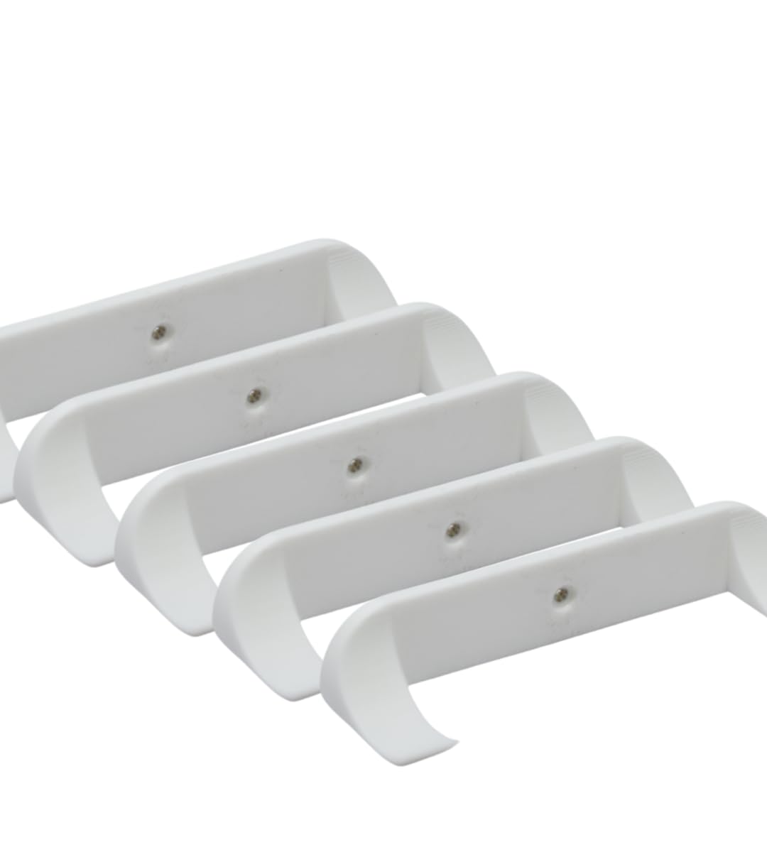 Low Profile Collectible Car Display Wall Mount | Compatible with Lego Car Models | Display Cars by Wheel on Wall | Made in USA White 5-Pack