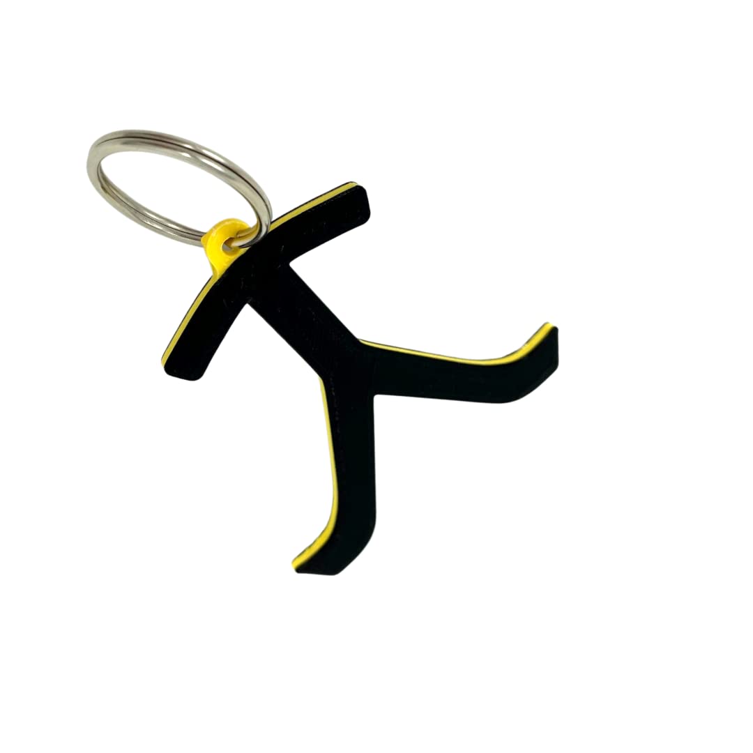 Yellowstone Keychain - Perfect for Fans of The TV Show Yellowstone - Decorative Black 'Y' Brand Keychain with Yellow Accents - Made in The USA