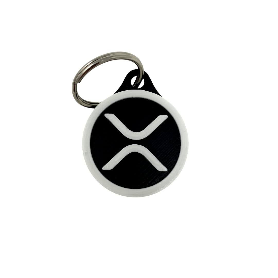 Ripple XRP Keychain Cryptocurrency Logo - Black & White - Perfect for Cryptocurrency XRP token Fans! Made in the USA!