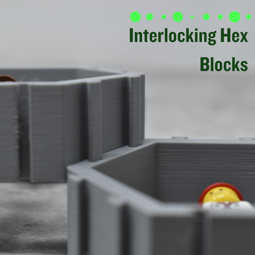 Hexagon Wall Display Compatible with Lego Figures | Customize & Display Figures on Wall | Interlocking Hex Blocks | Made in USA