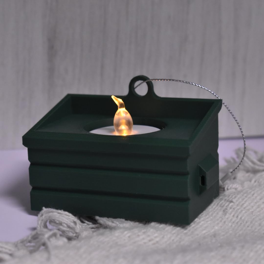 Dumpster fire tealight Holder Chrismas Tree Ornament