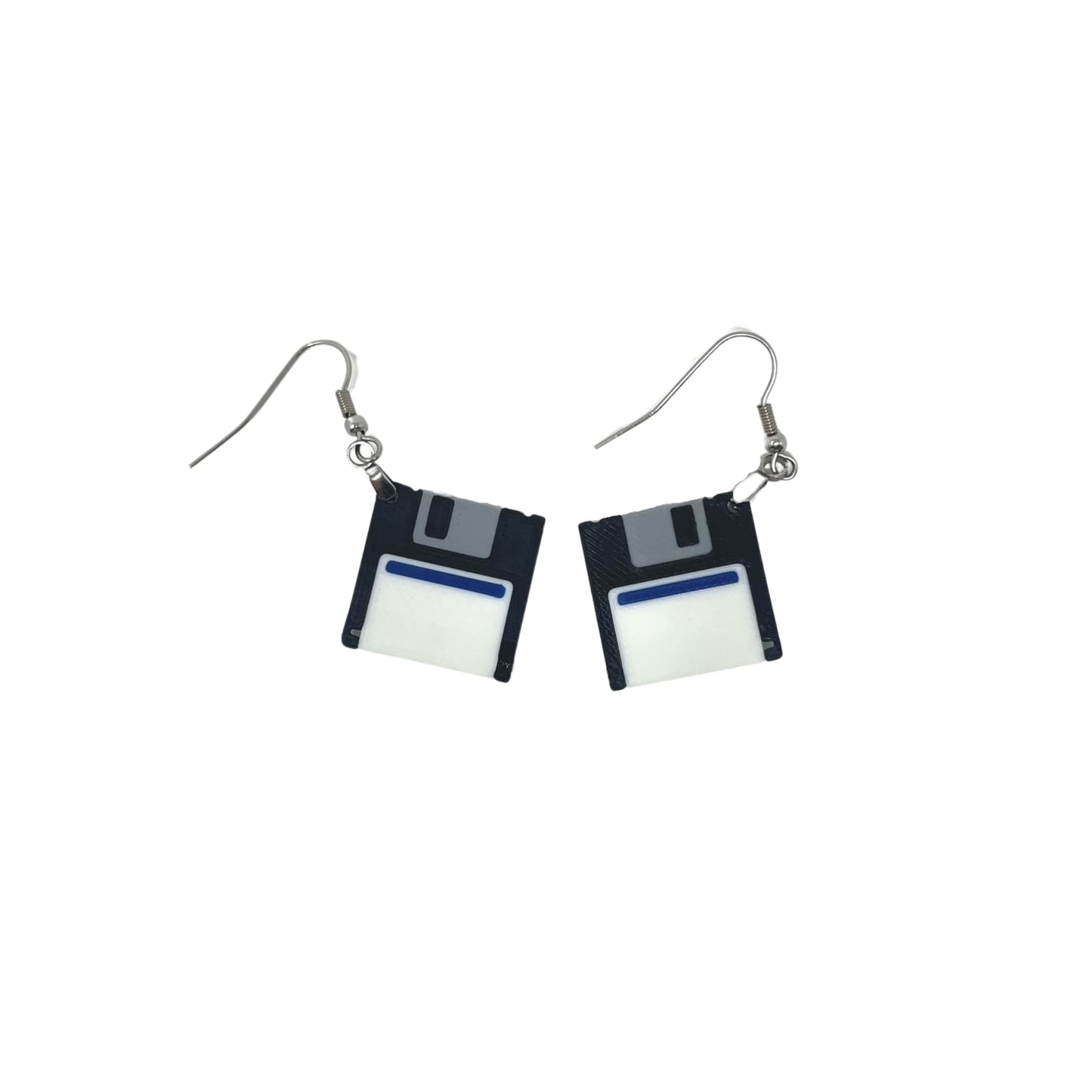 Chatelet Floppy Disk Replica Earrings Set | 90s Party Costume Essentials | Set of Two Floppy Disk Earrings | Made in USA