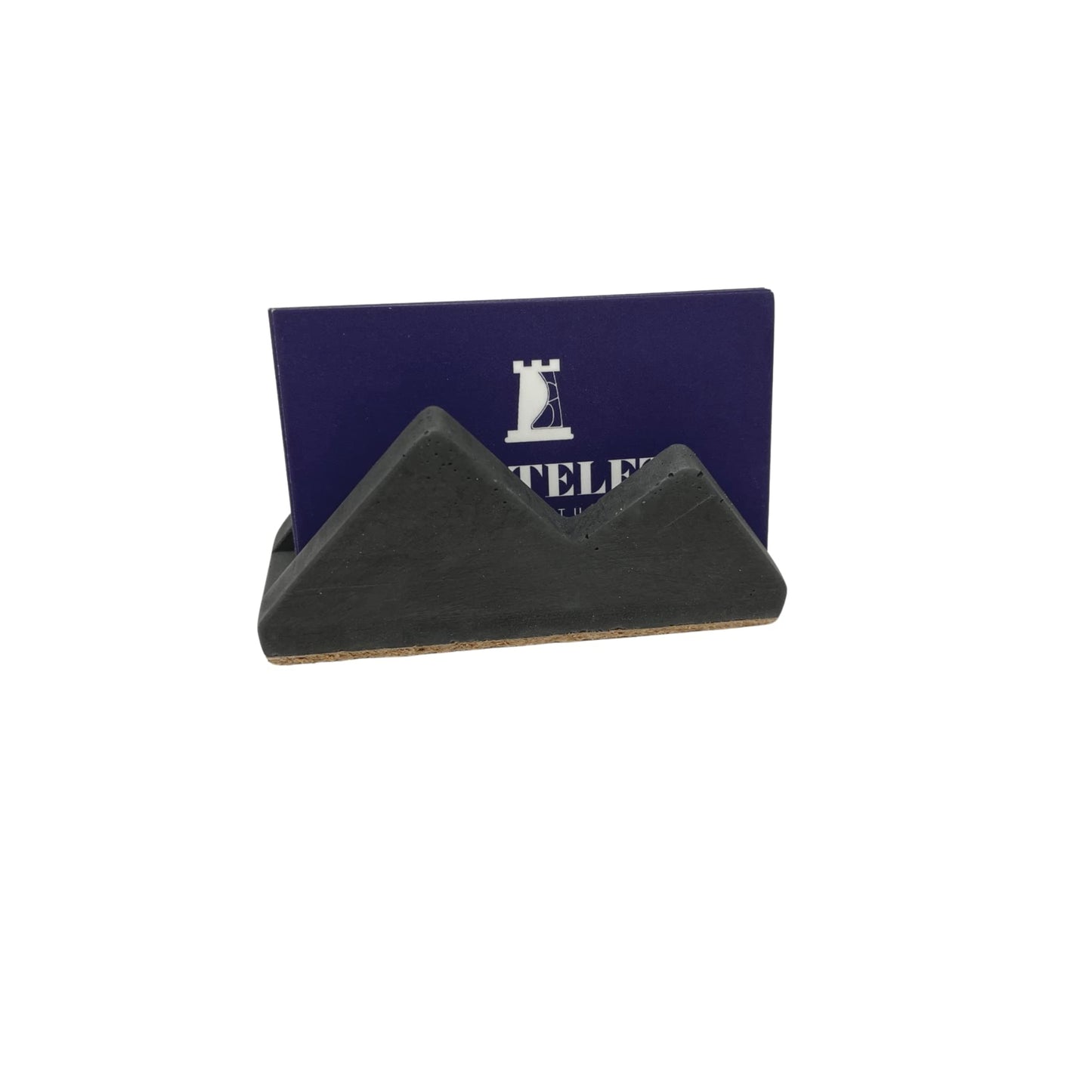 Concrete Mountain Silhouette Design Business Card Holder Display | Stylishly Display Business Cards & Decorate Office Desks | Made in USA