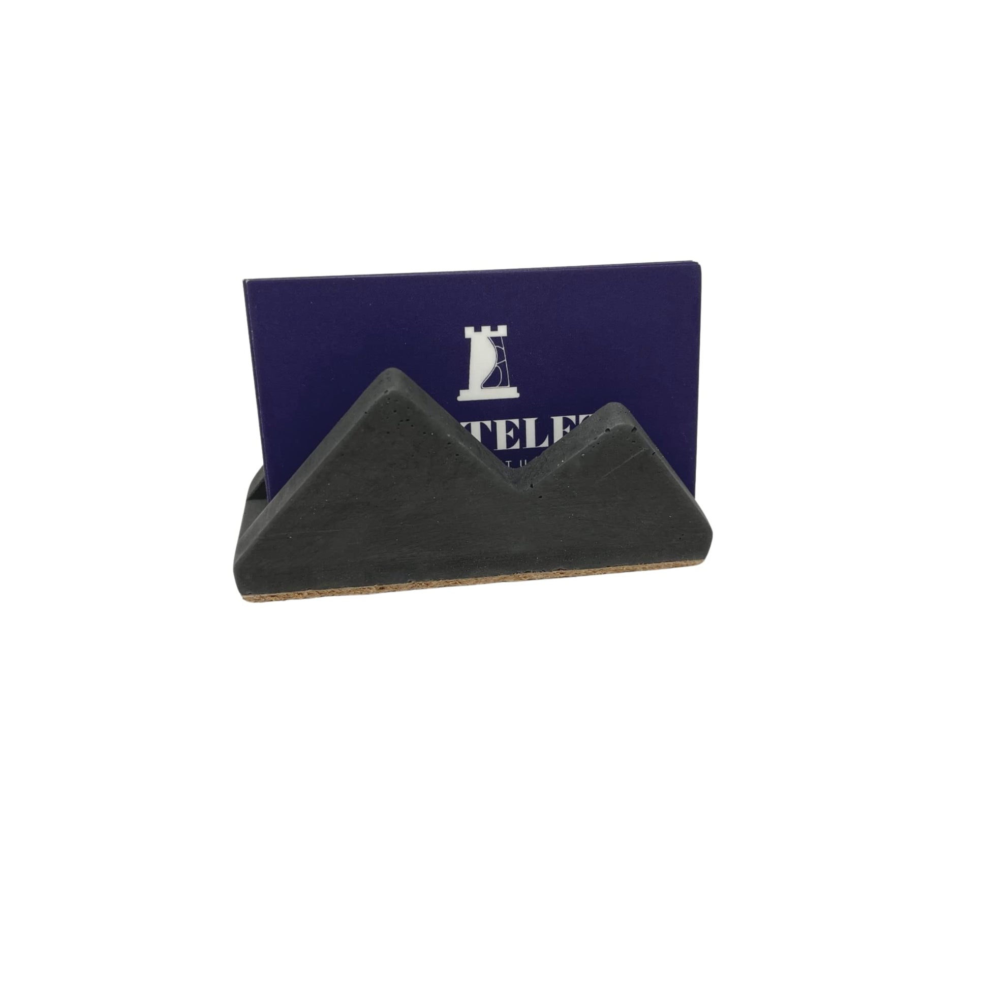 Concrete Mountain Silhouette Design Business Card Holder Display | Stylishly Display Business Cards & Decorate Office Desks | Made in USA