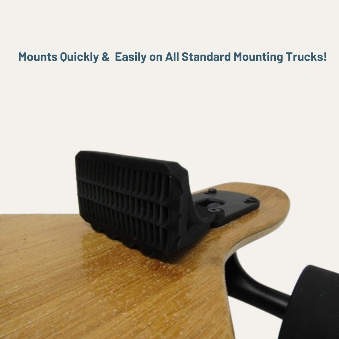 Longboard or Electric Skateboard Foot Stop - Improved Traction, Balance, and Control for The Serious Longboarder or E-Skater - Greater Control Going Down Hills, Making Turns, and Maintaining Balance