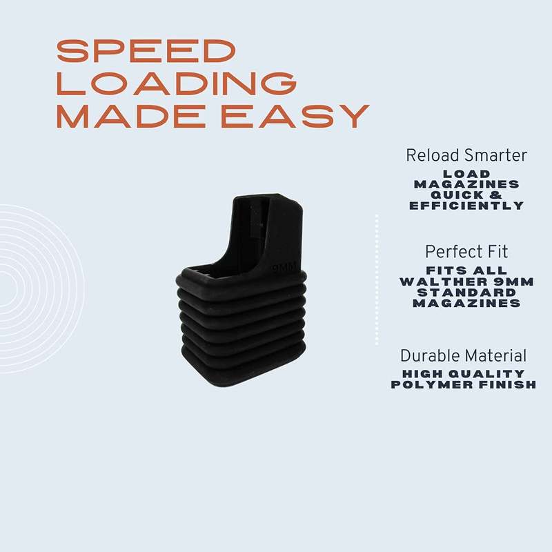 FRESHe 9mm Magazine Reloader - Fits All Standard Walther Model 9mm Magazines - Custom Fit & Design for Fast & Efficient Speed Loading
