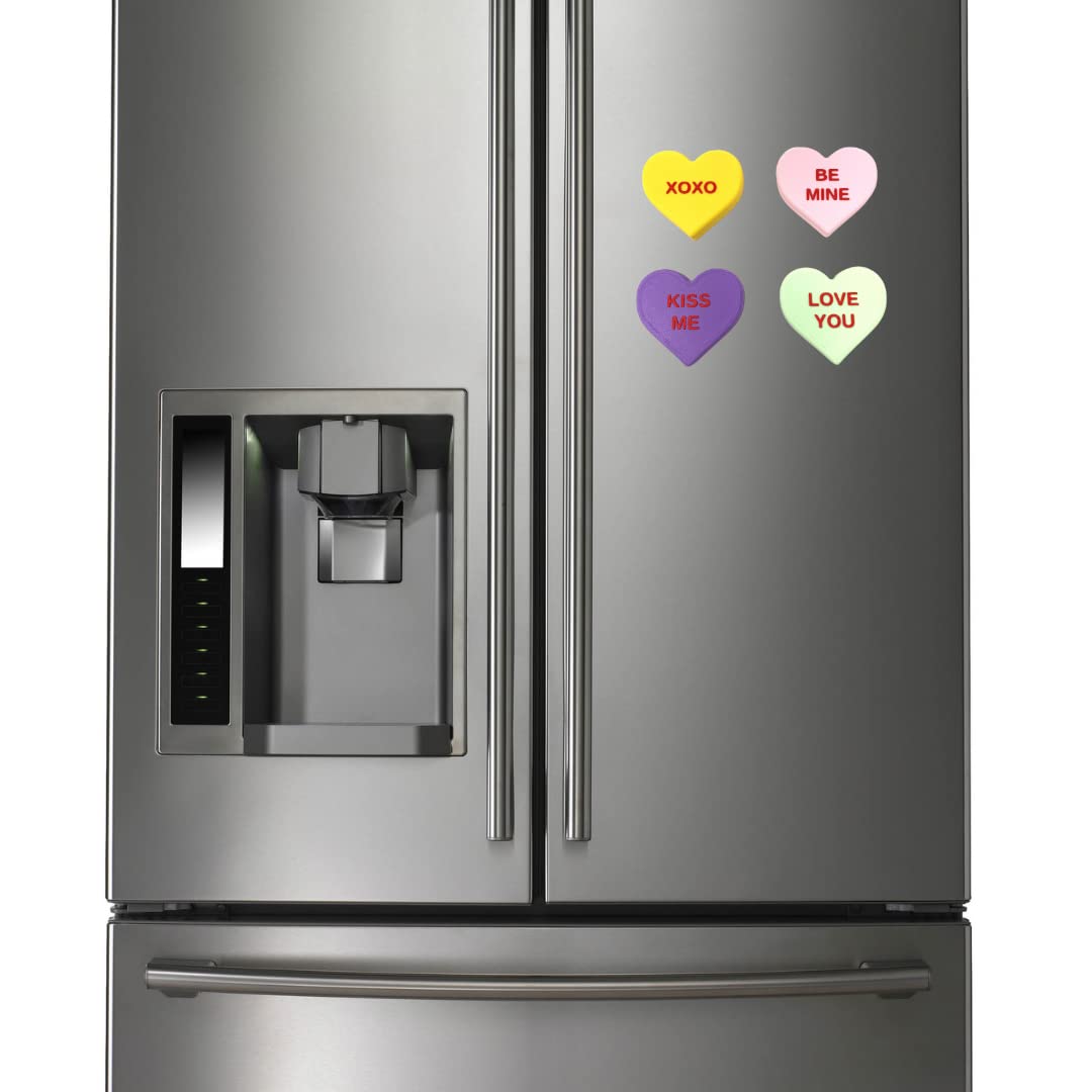 Replica Candy Love Heart Fridge Magnet - Perfect Cute Decoration for Valentines Day or Anniversaries for Wife or Girlfriend - Made in USA!