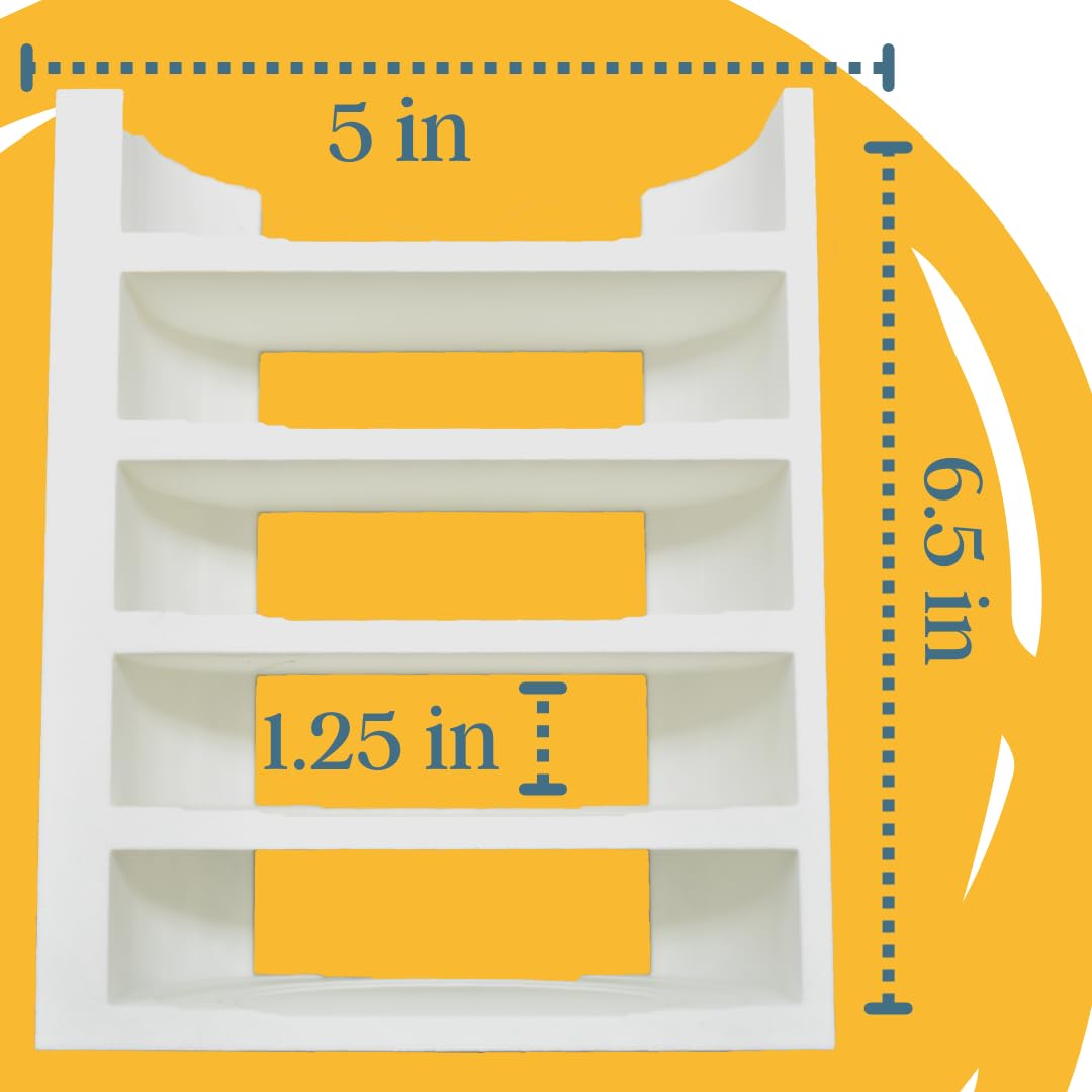 Lid Organizer Rack Compatible With Yeti Rambler & Tumblers | 5 Lid Organizer Fits All Sizes Tumbler Lids Plus Metal Straw Storage | Made in USA