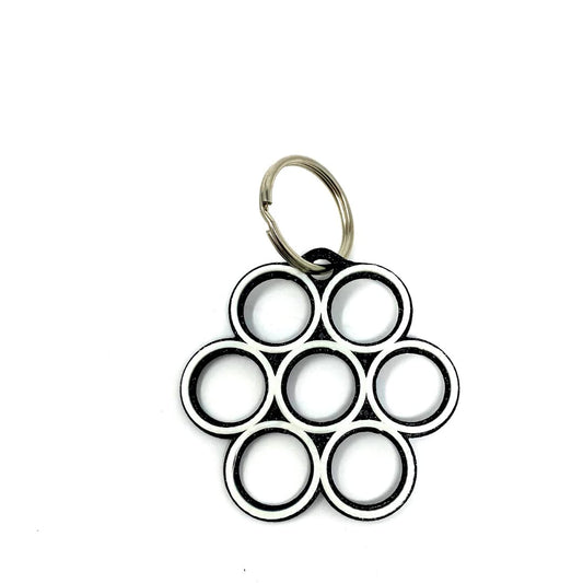 Psychedelic Geometric Decorative Keychain - Black & Glow in the Dark - Made in USA