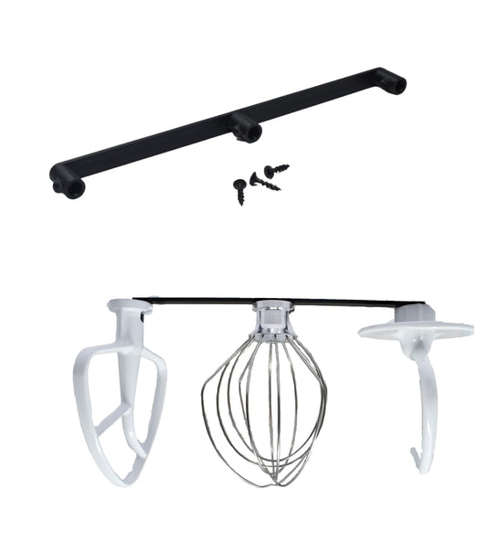 Slim Profile Mixer Organizer Mount | Compatible With All Kitchen Aid Mixer Accessories | Space Saver for Wall or Below Cabinets | Made in USA