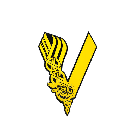 The Nordic Viking Wall Art - Black & Yellow - Decorative Wall Sign - Made in USA
