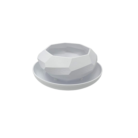 FRESHe White Self-Watering Succulent Planter with Spiral Block Design - Indoor/Outdoor Planter Pot for Succulents, Flowers, or Herbs - Decorate Home or Office
