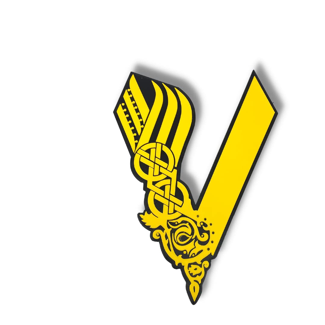 The Nordic Viking Wall Art - Black & Yellow - Decorative Wall Sign - Made in USA