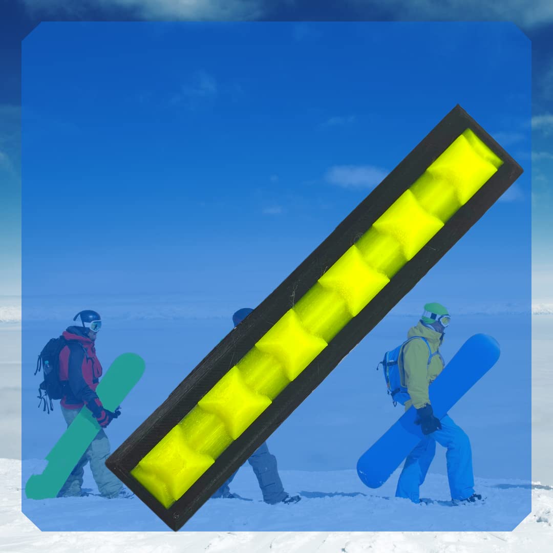 FRESHe Snowboard Stomp Pad - Low Profile Spike Pattern - Specialized Stomp Pad Designed for Better Grip & Adhesion to Snowboards - Black