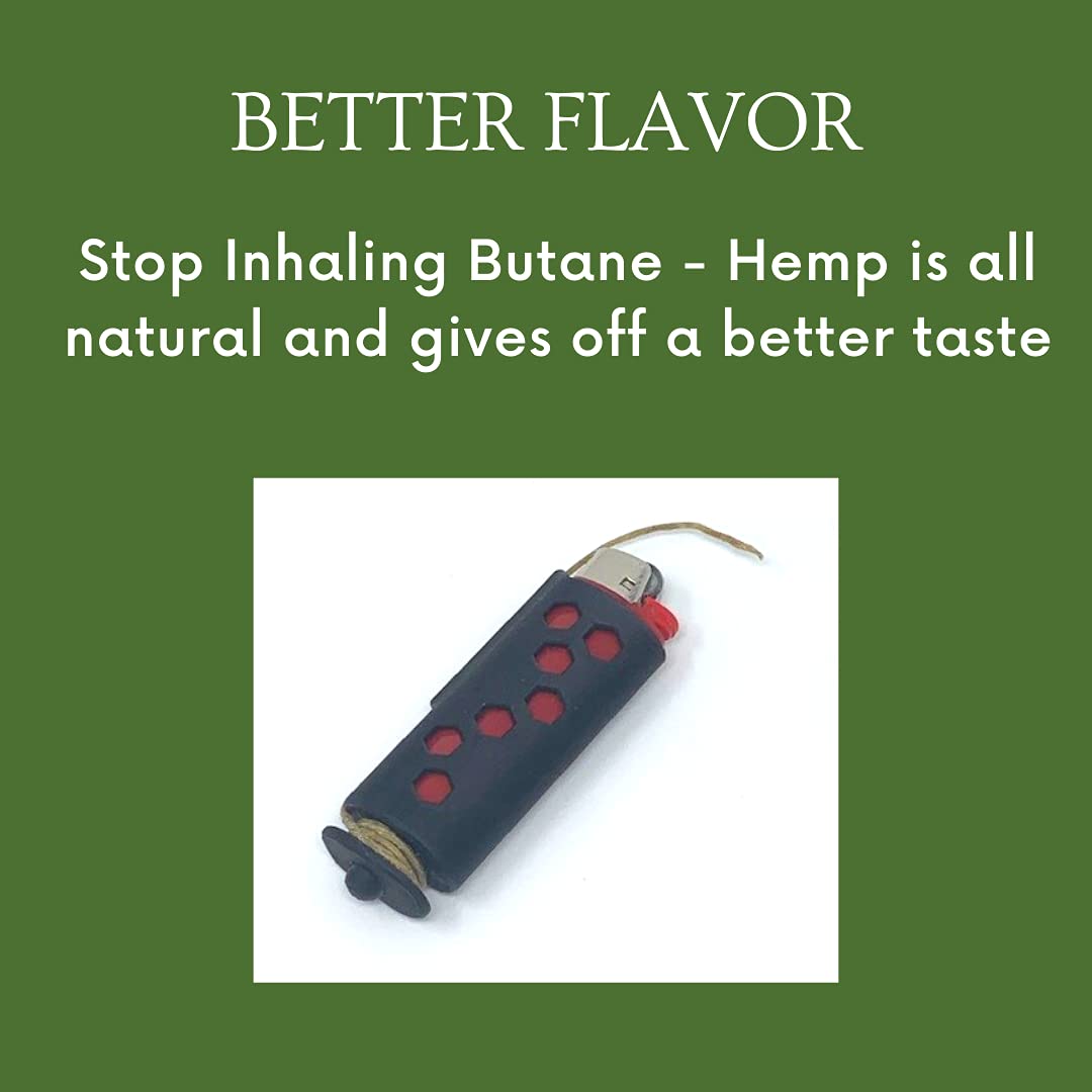 Hemp Wick Lighter Case - Fits Standard Lighters - Easy to Use Hemp Feeder for Slower & More Natural Flame…