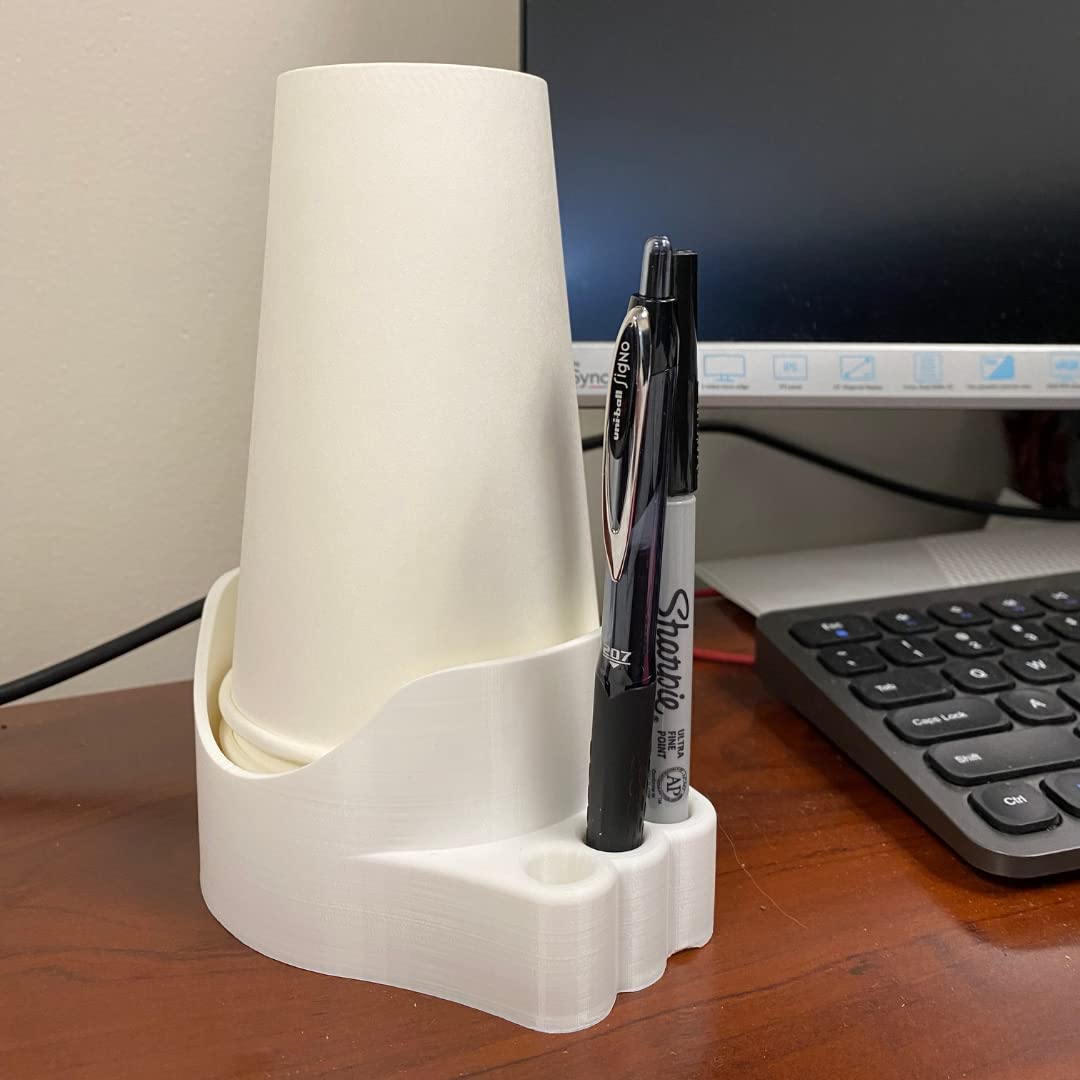 Cup & Pen Combo Holder - Organize Your Cups and Pens - Label your cups with markers - Fits Most Disposable Plastic Cups