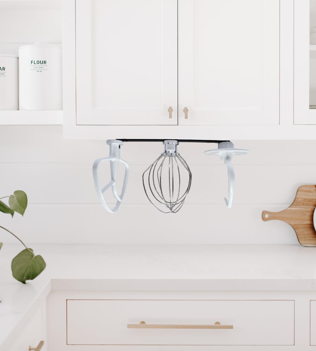 Slim Profile Mixer Organizer Mount | Compatible With All Kitchen Aid Mixer Accessories | Space Saver for Wall or Below Cabinets | Made in USA