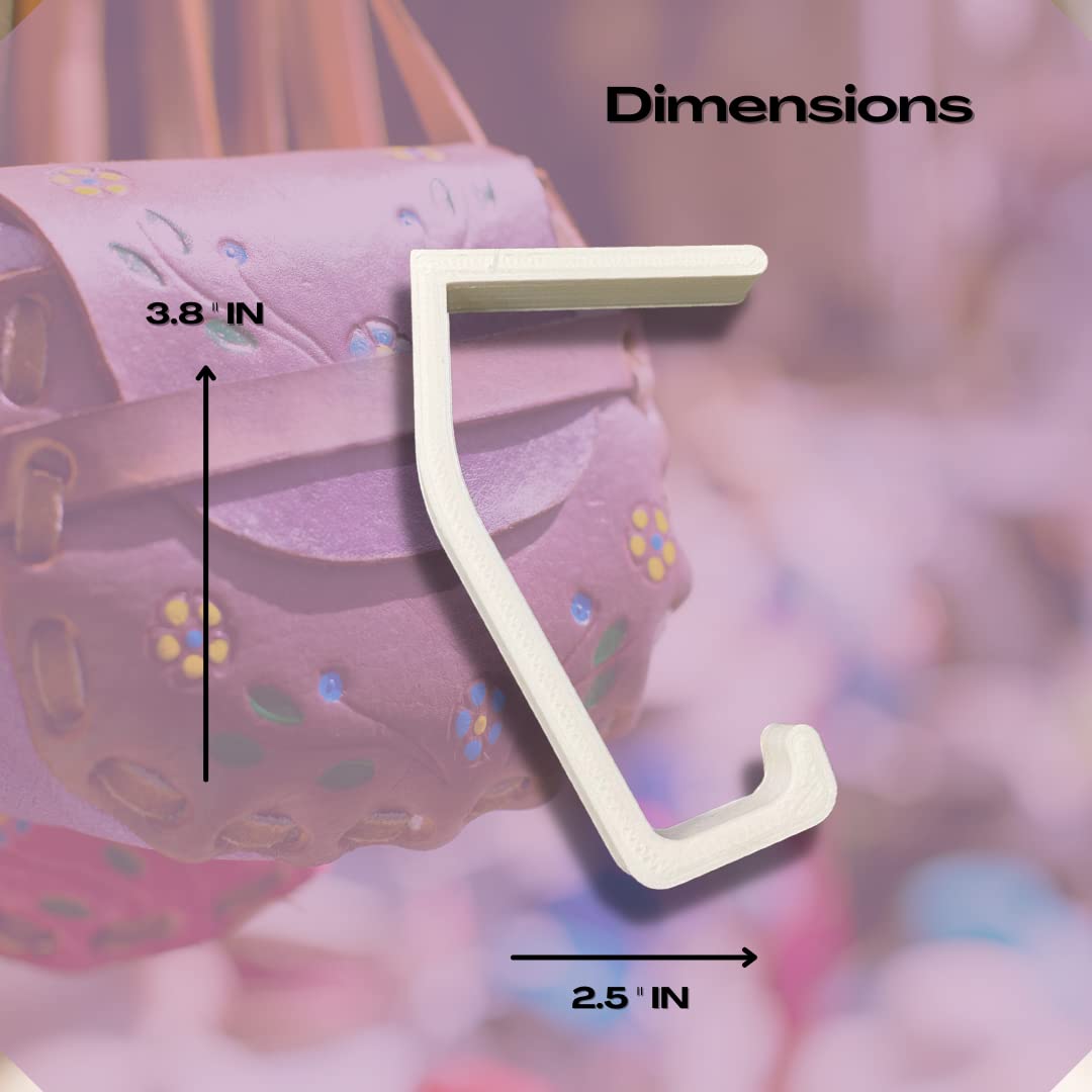 Portable Purse Holder - White - Hanger Purse Hook for Table - 3D Printed - Made in The USA