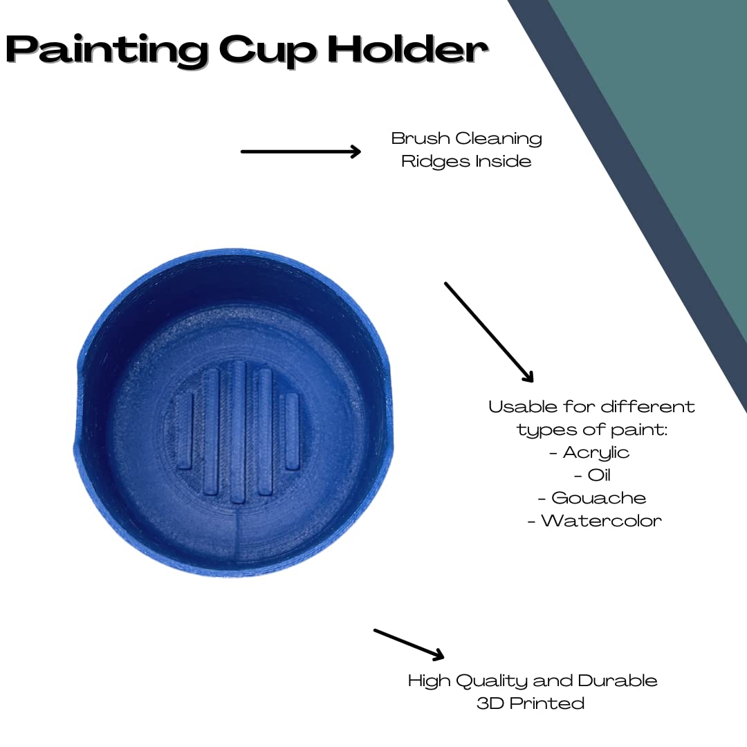 Paintbrush Holder & Cleaner Cup | Holds Paintbrush while Painting & Interior Ridges to Clean Brush | Made in USA