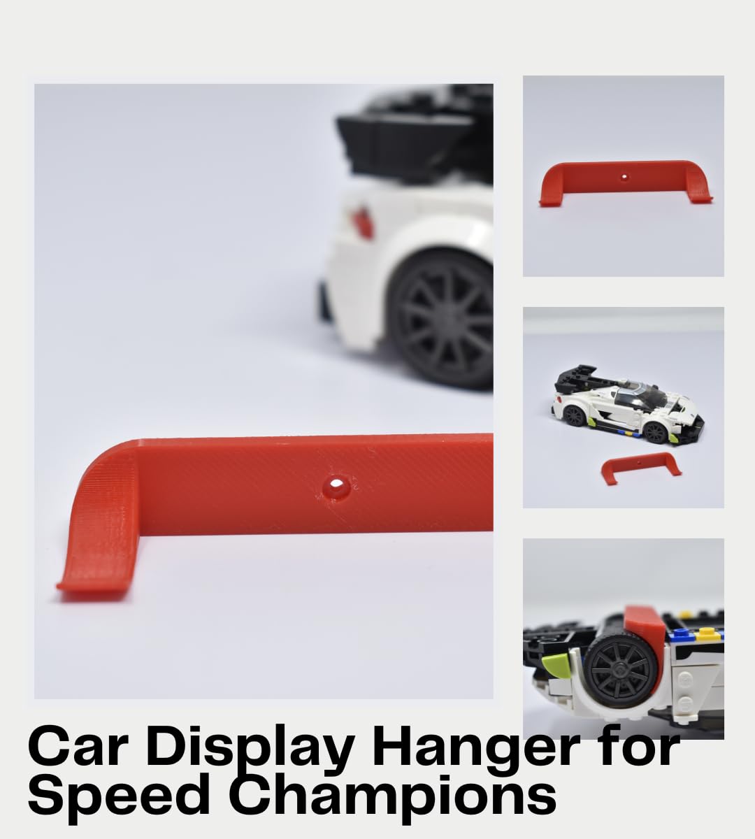 Collectible Car Display Wall Mount Compatible with Lego Speed Champions | Wall Display Mounts Compatible with Lego Racecar Models | Made in USA