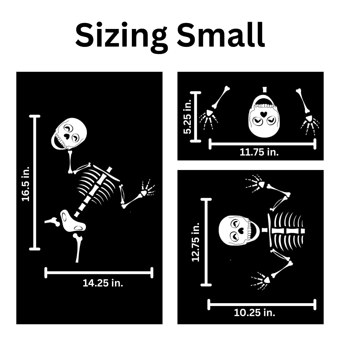 Halloween Wall or Door Decal - "Skeletons" | Made in USA |Peel and Stick Removable Vinyl Skeletons, Small