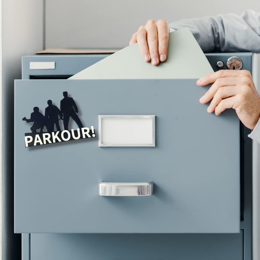 Dunder Mifflin Parkour Fridge Magnet - Perfect for Fans of The Office - with Raised 3D Lettering - Made in The USA