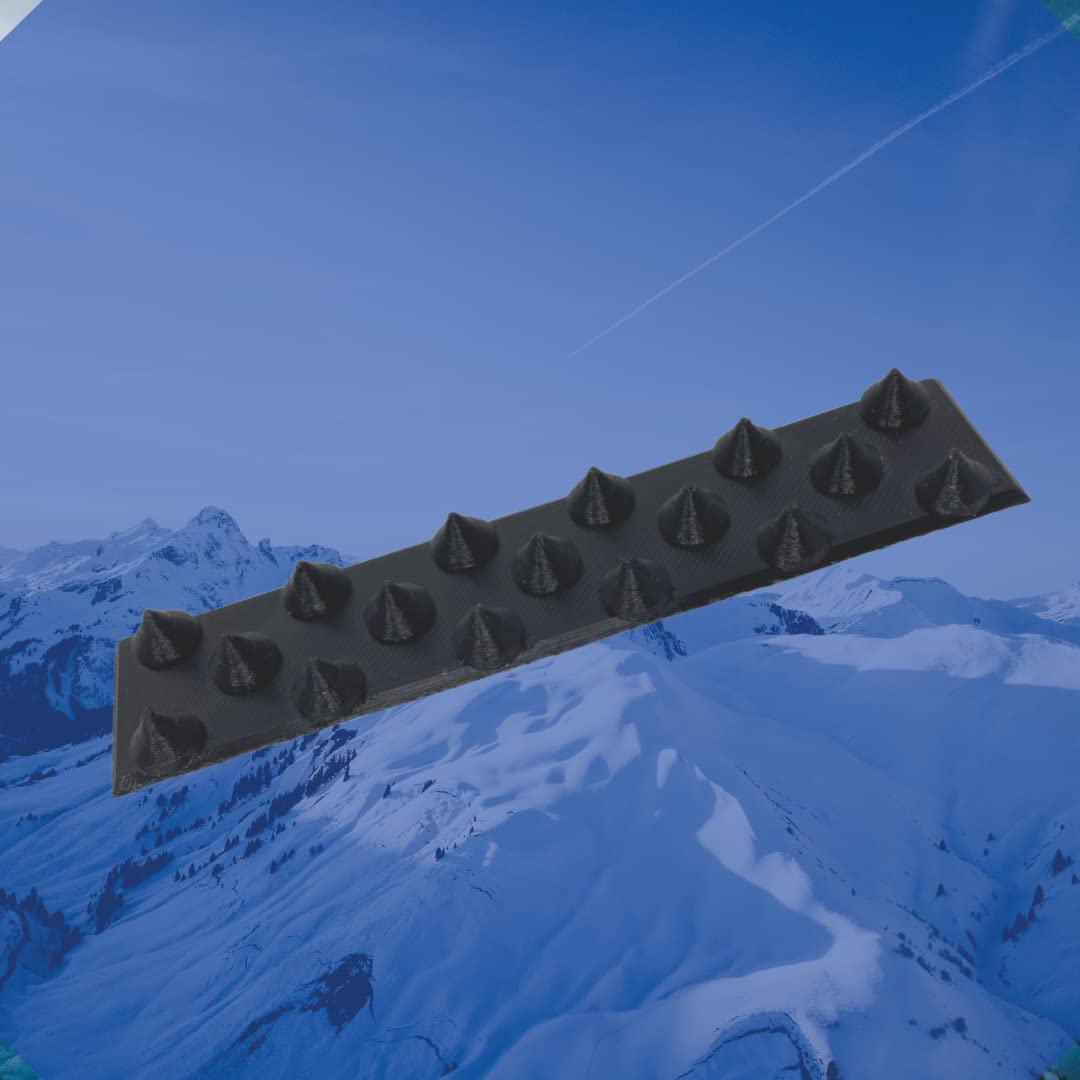 FRESHe Snowboard Stomp Pad - Low Profile Spike Pattern - Specialized Stomp Pad Designed for Better Grip & Adhesion to Snowboards - Black