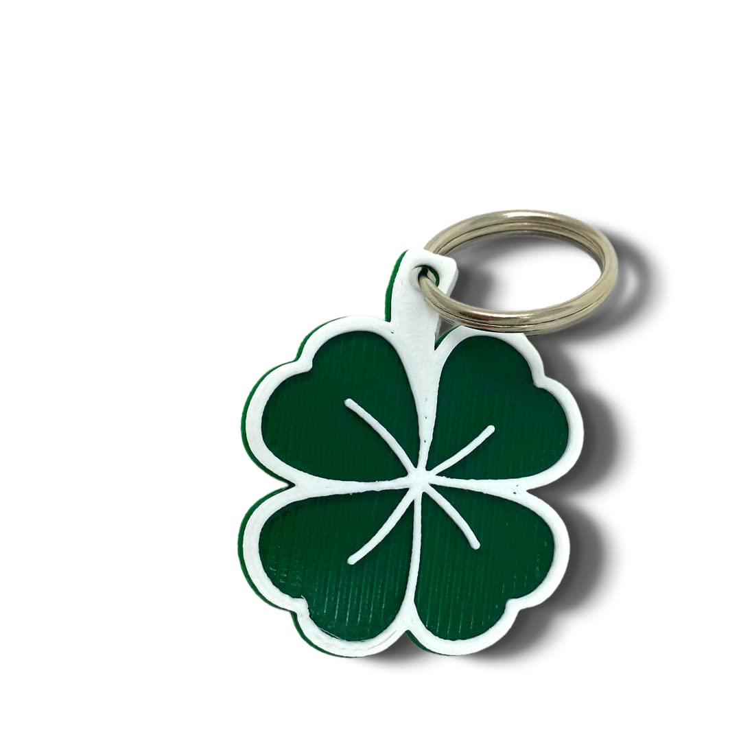 Saint Patricks Day Lucky Shamrock Keychain - Perfect for Saint Patty's Day Celebrations - Decorative Shamrock Four Leaf Clover Keychain - Made in The USA