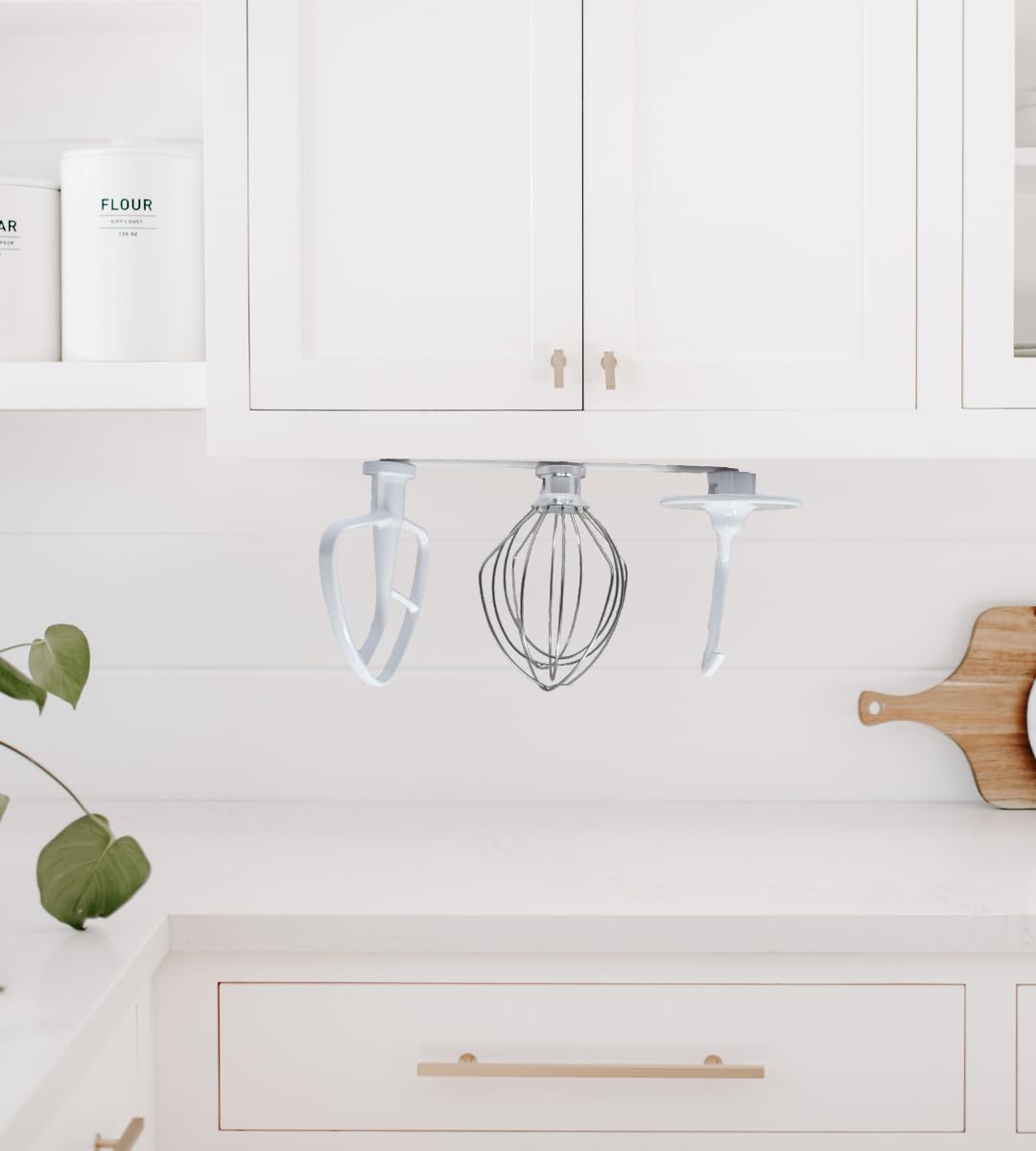 Slim Profile Mixer Organizer Mount | Compatible With All Kitchen Aid Mixer Accessories | Space Saver for Wall or Below Cabinets | Made in USA