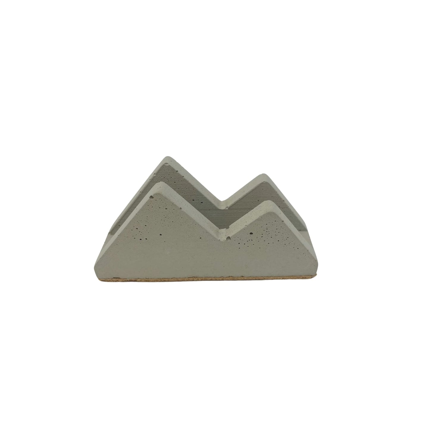 Concrete Mountain Silhouette Design Business Card Holder Display | Stylishly Display Business Cards & Decorate Office Desks | Made in USA
