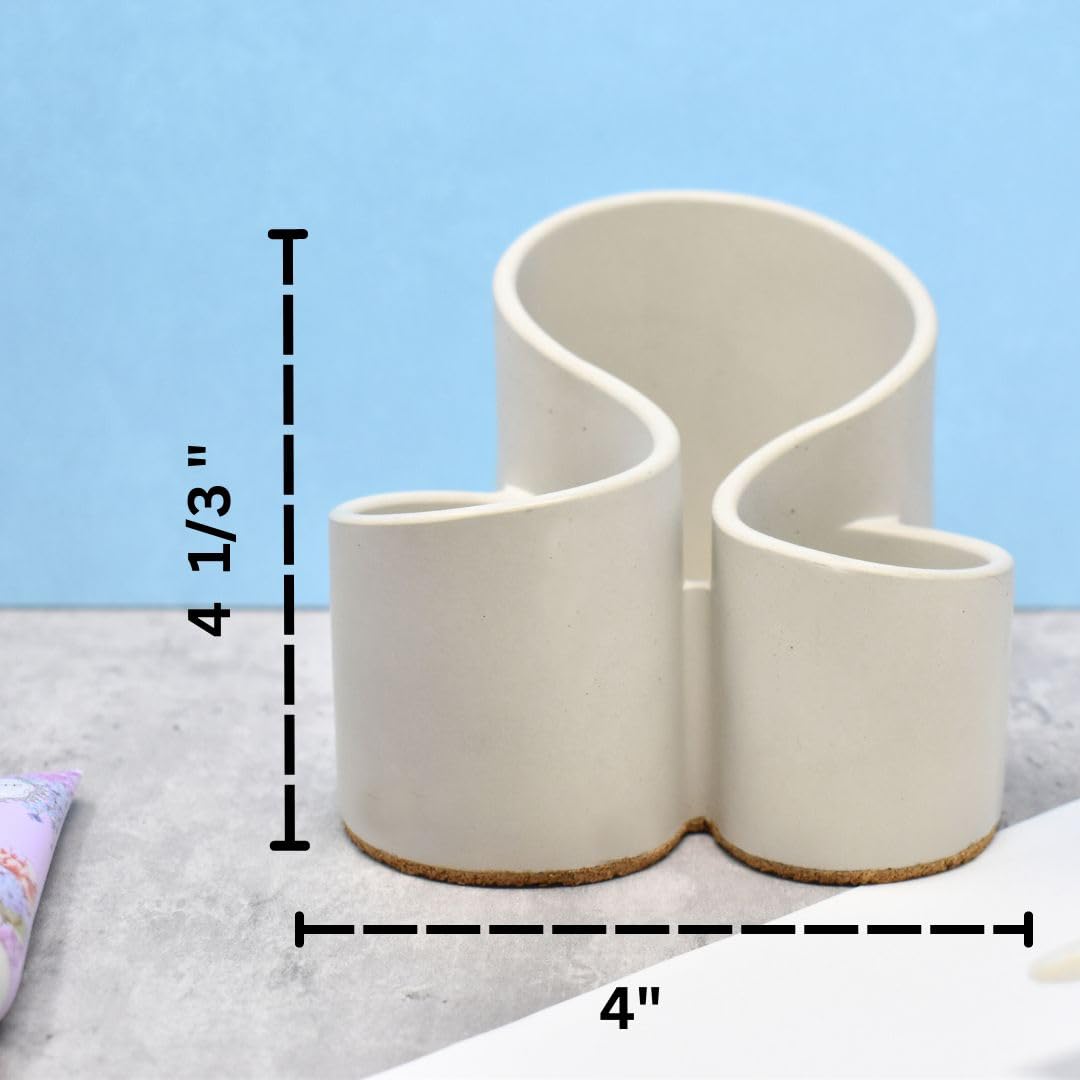 Chatelet Concrete Makeup Brush or Paint Brush Organizer | Premium Curvature Design Perfect for Makeup Brushes, Paint Brushes, Utensils, Toothbrushes, Paint Supplies and More | Made in the USA!