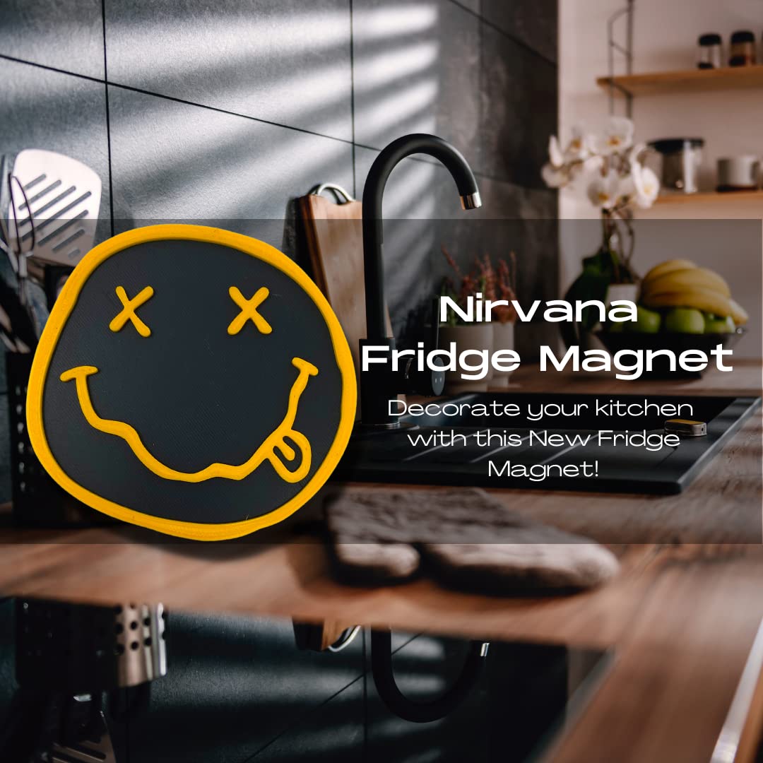 Nirvana Fridge Magnet - Face Band Logo Refrigerator Magnet - Made in The USA