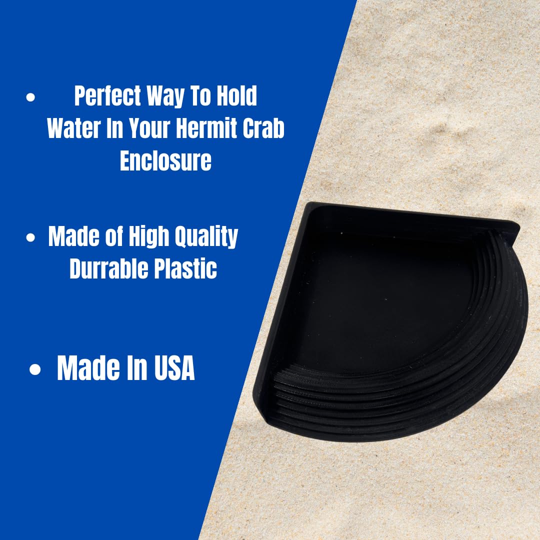 Hermit Crab Corner Pool | Watering Dish for Crabs, Frogs, Lizards | Corner Watering Pool with Ramp Access | Made in USA