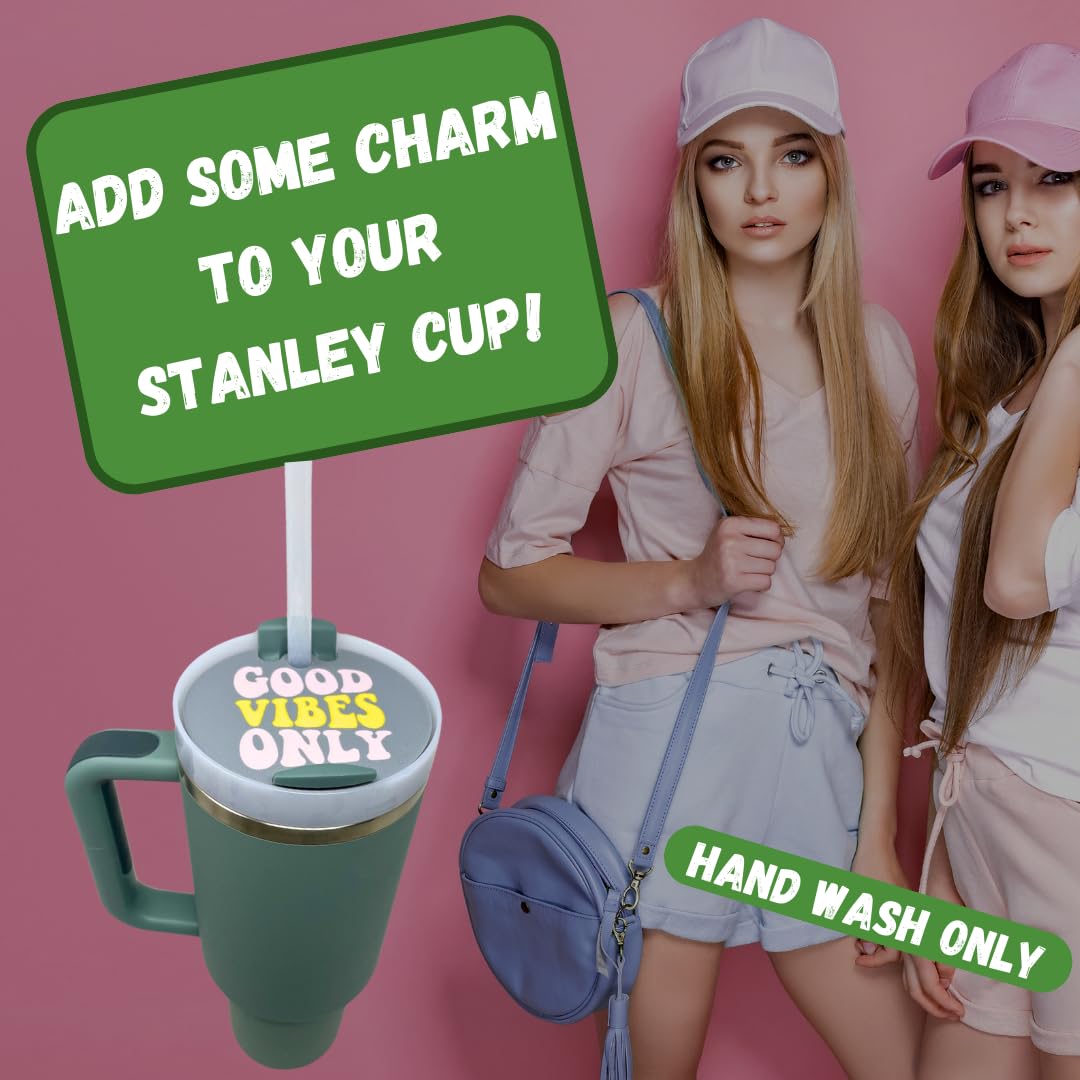 BAGLETS - Smiley Face Topper Charms Compatible with Stanley Cups | Customize Tumblers with Cute Charms | Easily Removable & Interchangeable | Made in USA