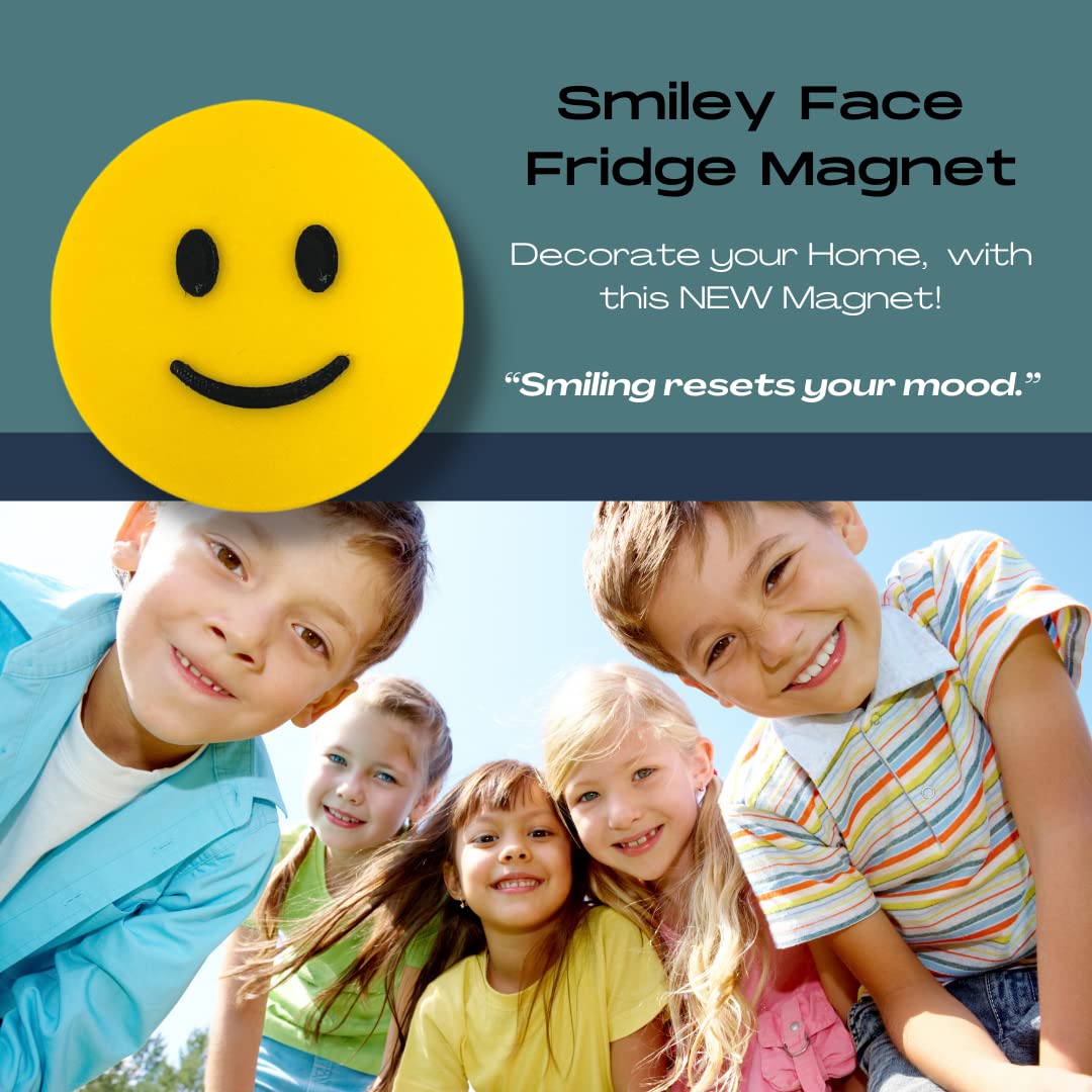 Emoji Smiley Face - Decorative Standalone Ideogram - Black and Yellow - Made in USA