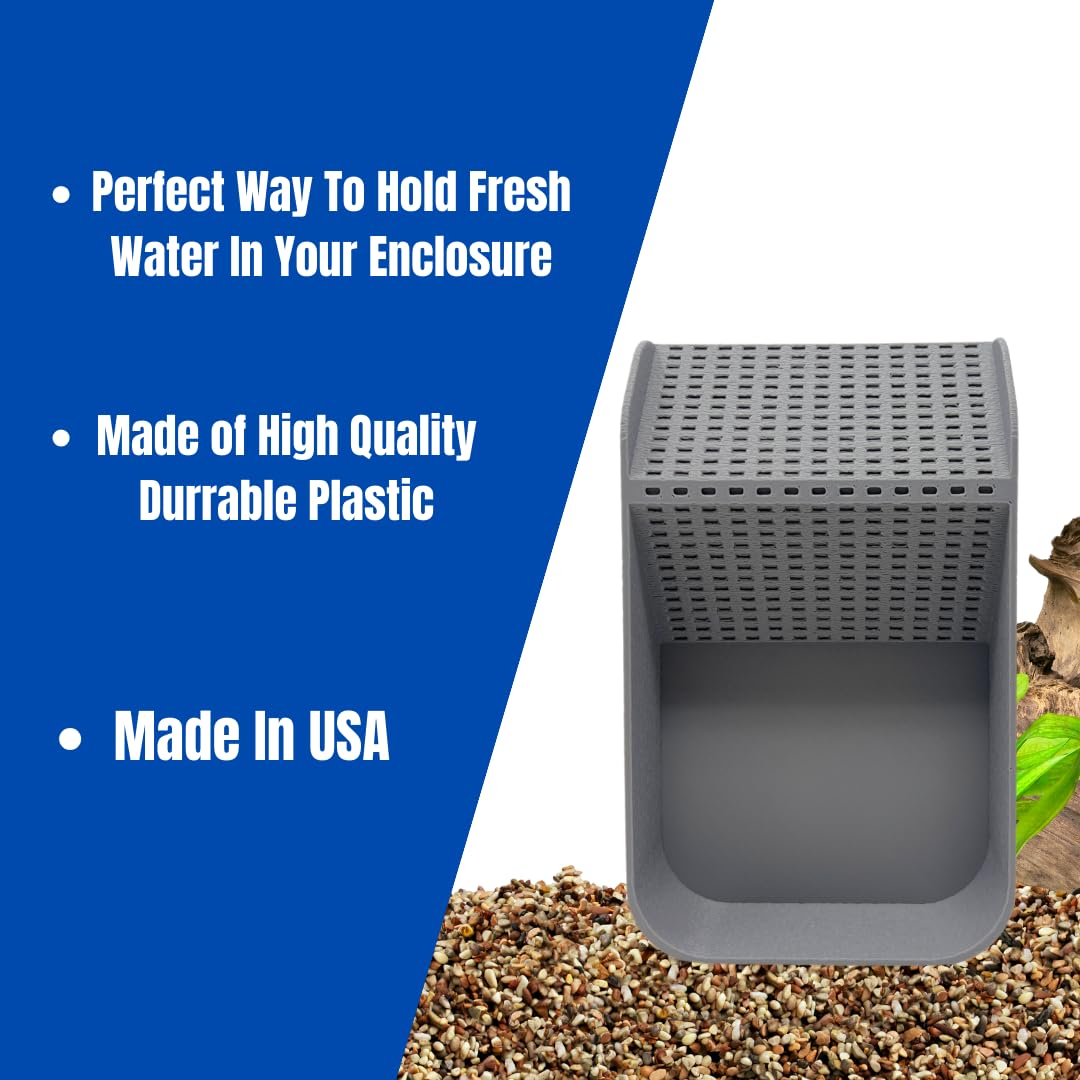 Hermit Crab Watering Pool | Platform Pool Accessory with Access Ramp for Hermit Crabs | 6.5" x 4" | Made in USA