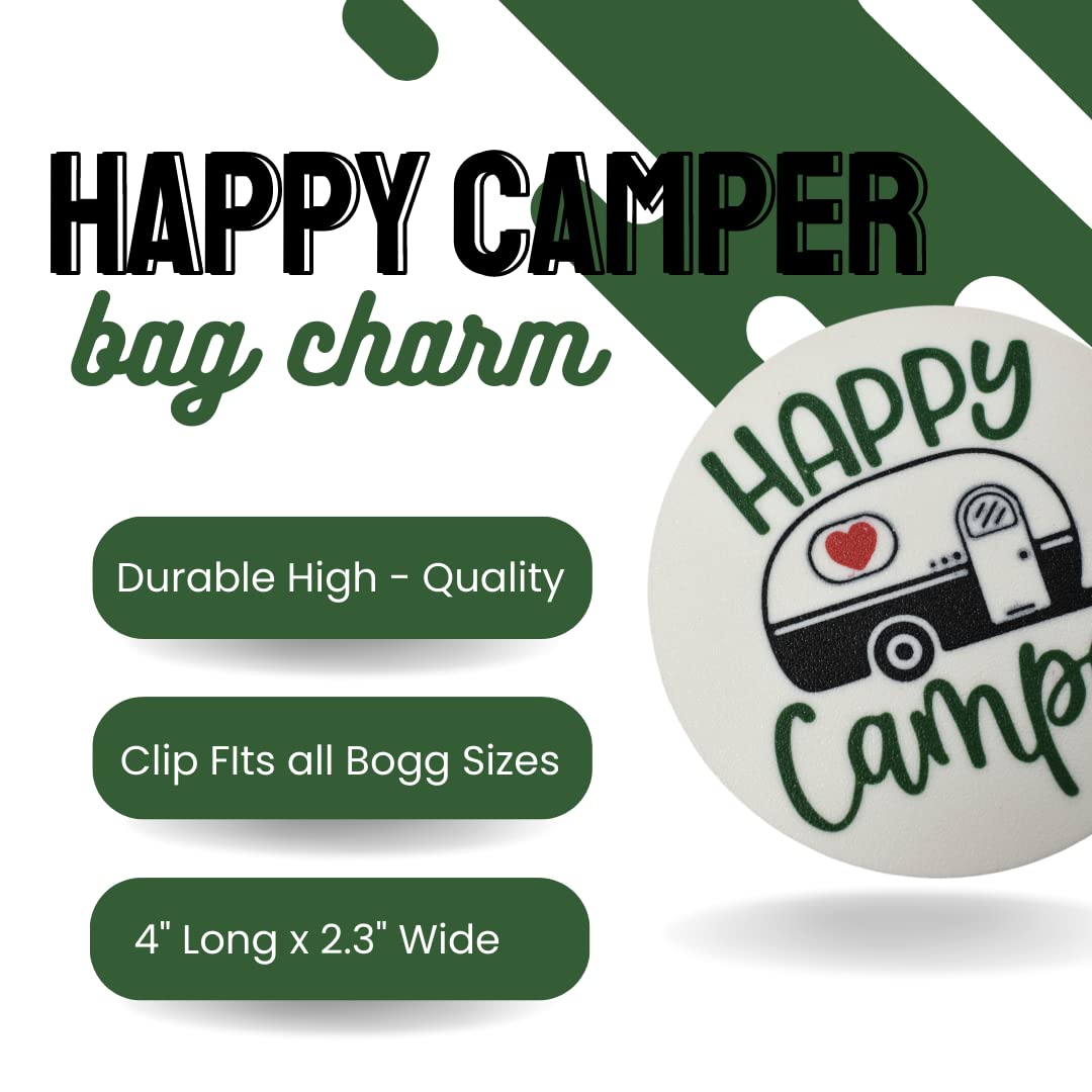 FRESHe Baglets - Happy Camper Charm - Decorative Charms for Tote Bags - Compatible with Bogg Bags, Simply Southern and other Tote Bags