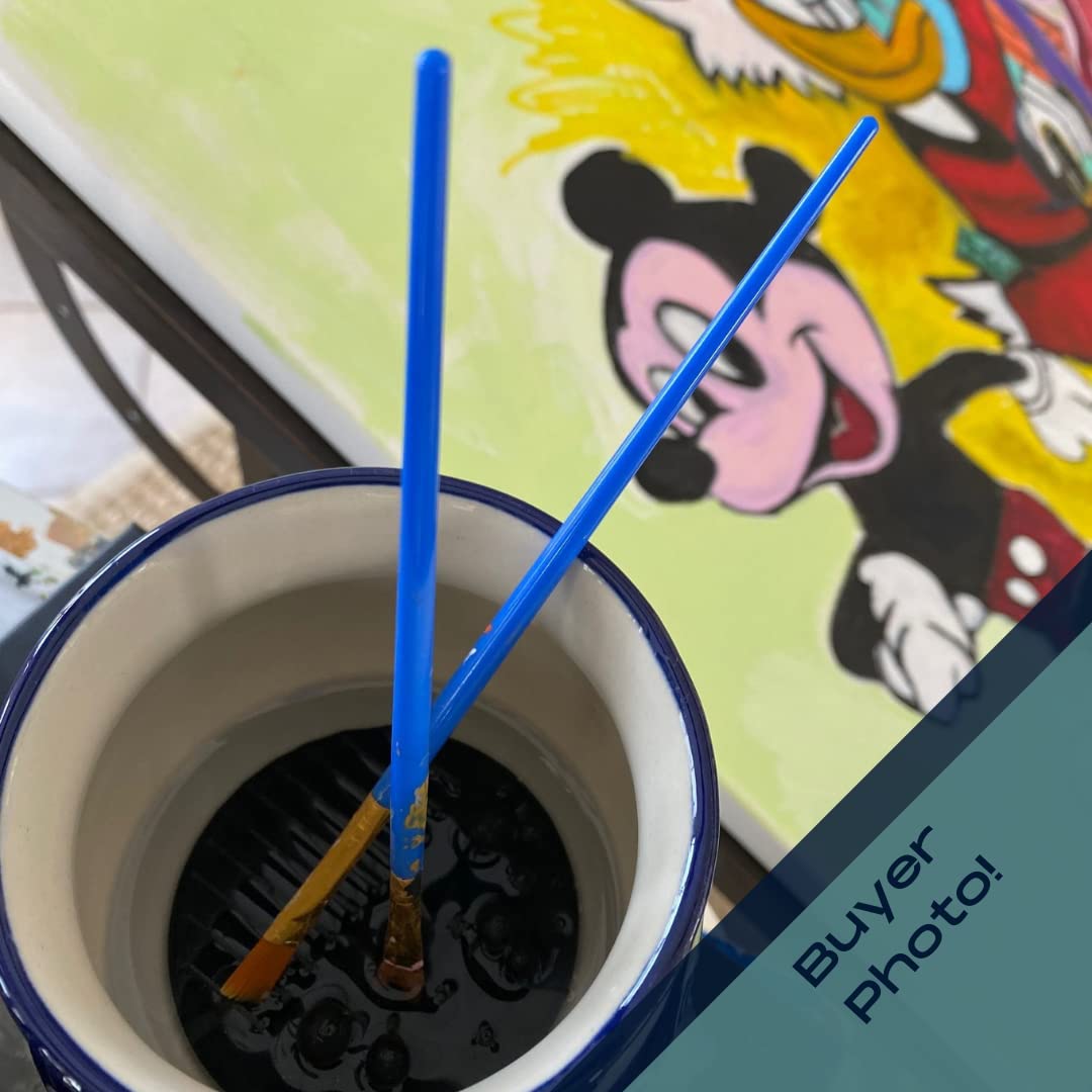 FRESHe Mini Paint Plate Paintbrush Cleaner Disc 2-Pack - Drop in a Cup of Water & Keep Paint Brushes Clean - For Water-Based Mediums, Acrylic, and Watercolor - Black