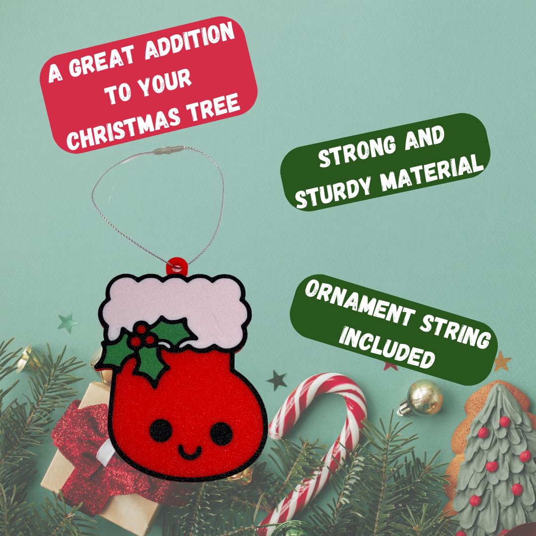 Happy Christmas Tree Ornament | Cute Christmas Tree Decorative Holiday Ornament | Made in USA