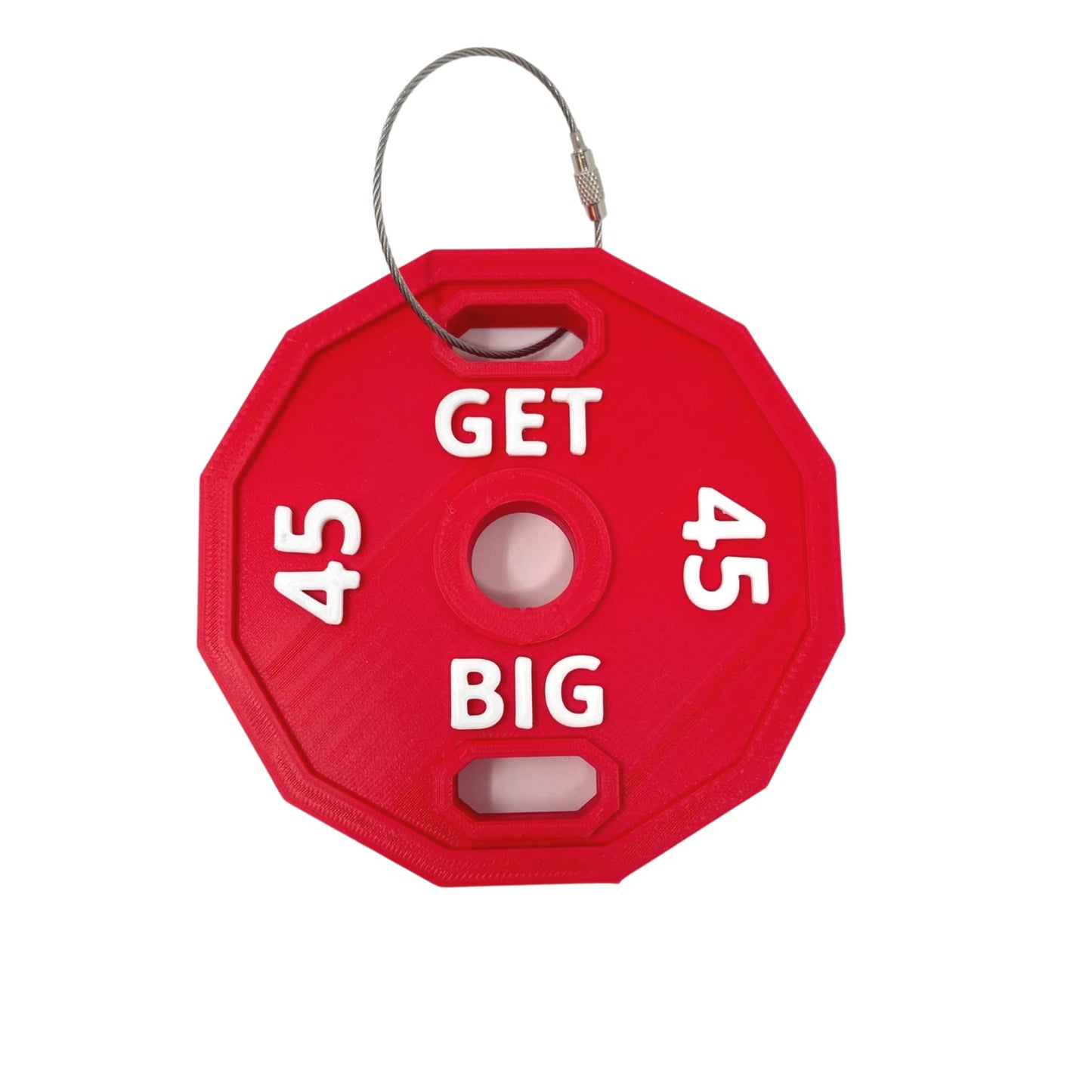 Get Big Bodybuilding Red Gym Bag or Backpack Charm - Perfect for Weightlifters - Made in The USA! Red
