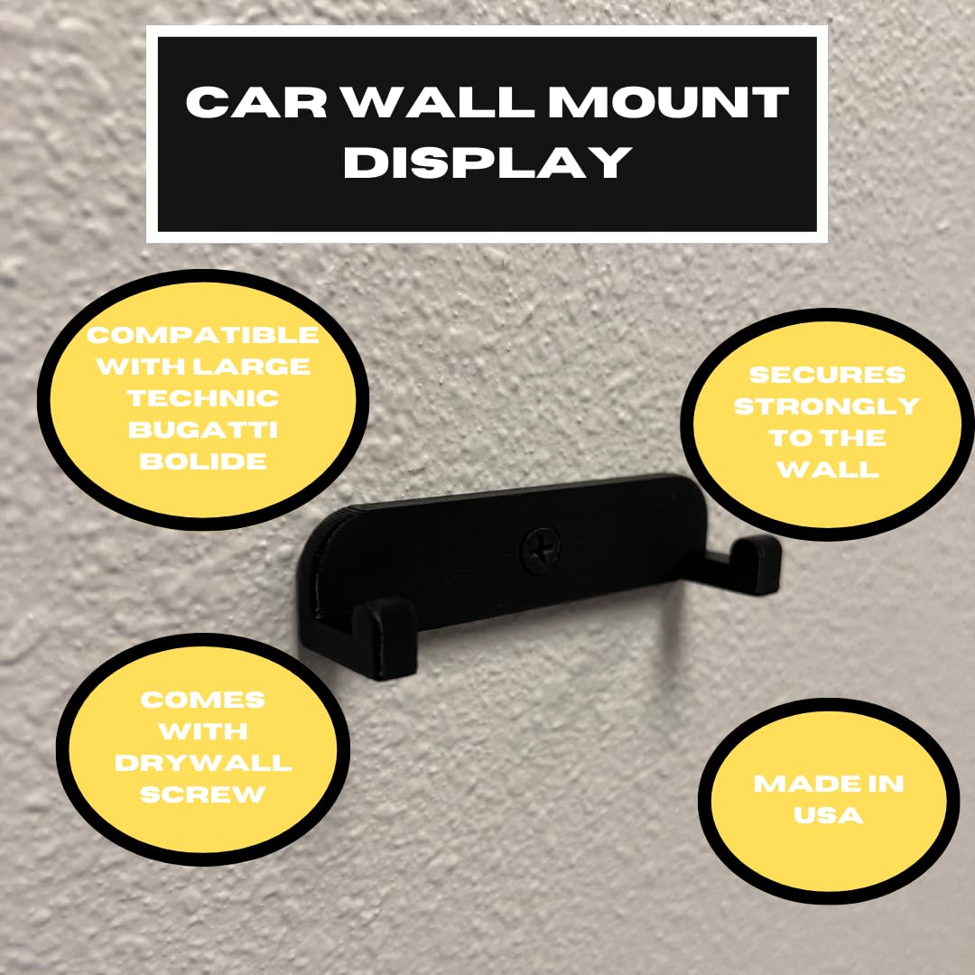 Collectible Car Wall Mount Compatible with Lego Technic Lamborghini Huracán Tecnica 42161 | Vertical Chassis Wall Mount Car Display with Screw | Made in USA