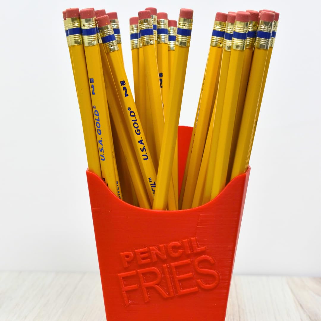 French Fry Pencil Holder | Fun Back to School Pencil Case | Desk Accessories for Teachers or Students | Made in USA