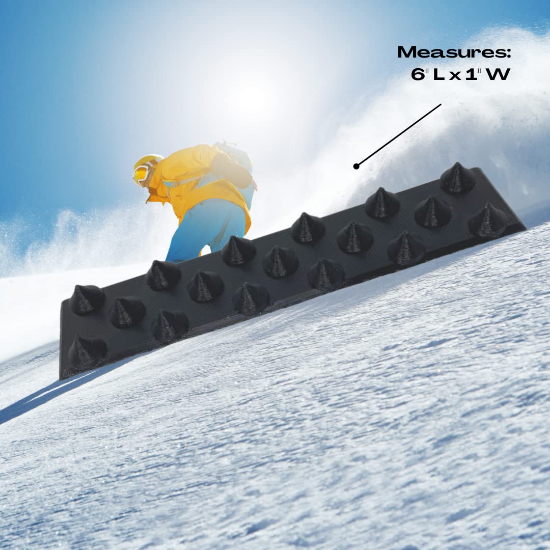 FRESHe Snowboard Stomp Pad - Low Profile Spike Pattern - Specialized Stomp Pad Designed for Better Grip & Adhesion to Snowboards - Black