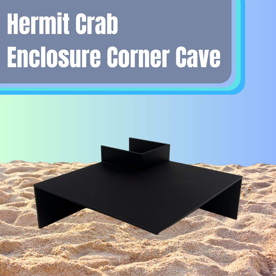 Hermit Crab Tunnel Shelter Decor | Crab Hideaway Corner Tunnel with Easy Access Ramp & Viewing Area | Made in USA