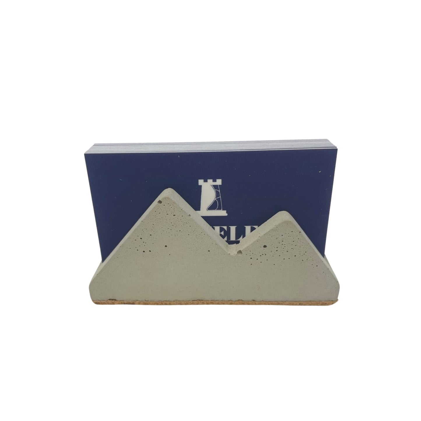 Concrete Mountain Silhouette Design Business Card Holder Display | Stylishly Display Business Cards & Decorate Office Desks | Made in USA