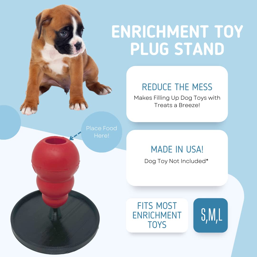 Pet Toy Freezer Holder Stand Compatible with Kong Dog Toys | Enrichment Prep Stopper Stand Accessory for Dogs | Made in USA